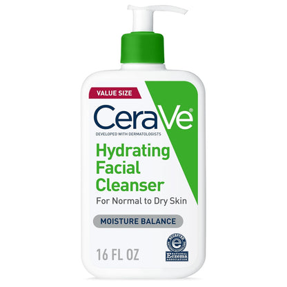 CeraVe Hydrating Cleanser with Hyaluronic Acid, Face Wash for Dry Skin,16oz