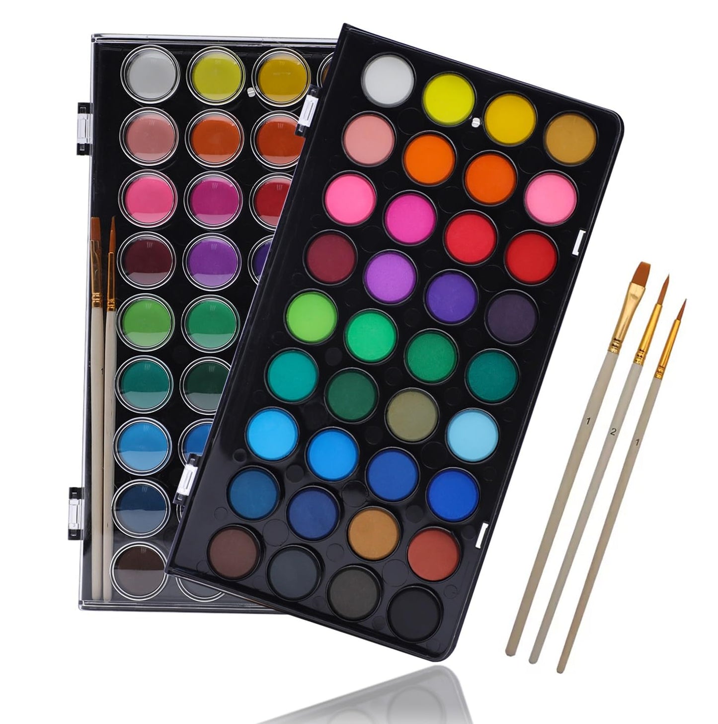 Artecho 48 Colors Watercolor Paint Set, 3 Brushes