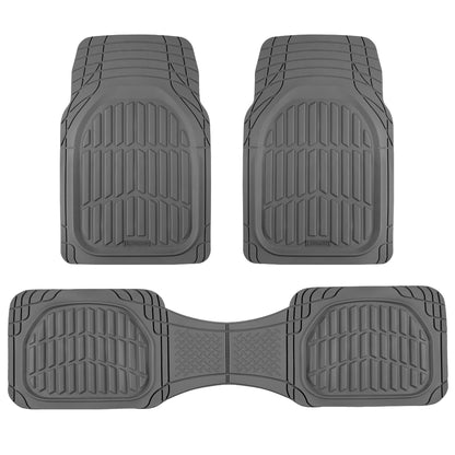 Motor Trend -2 Piece Front Car Floor Mats- Black FlexTough Contour Liners-Deep Dish Heavy Duty Rubber Floor Mats for Car SUV Truck & Van-All Weather Protection, Universal Trim to Fit