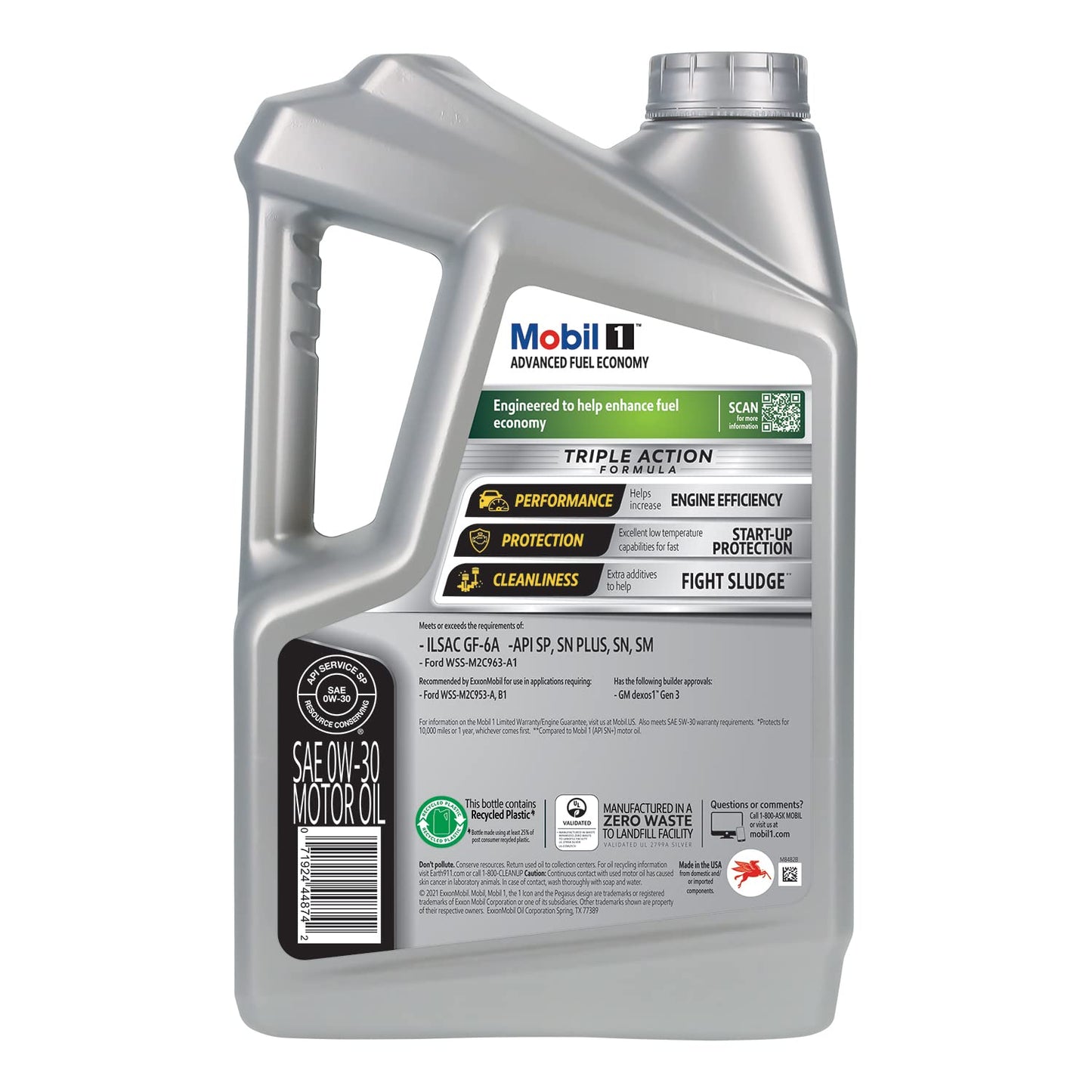 Mobil 1 Advanced Fuel Economy Full Synthetic Motor Oil 0W-20, 5 Quart