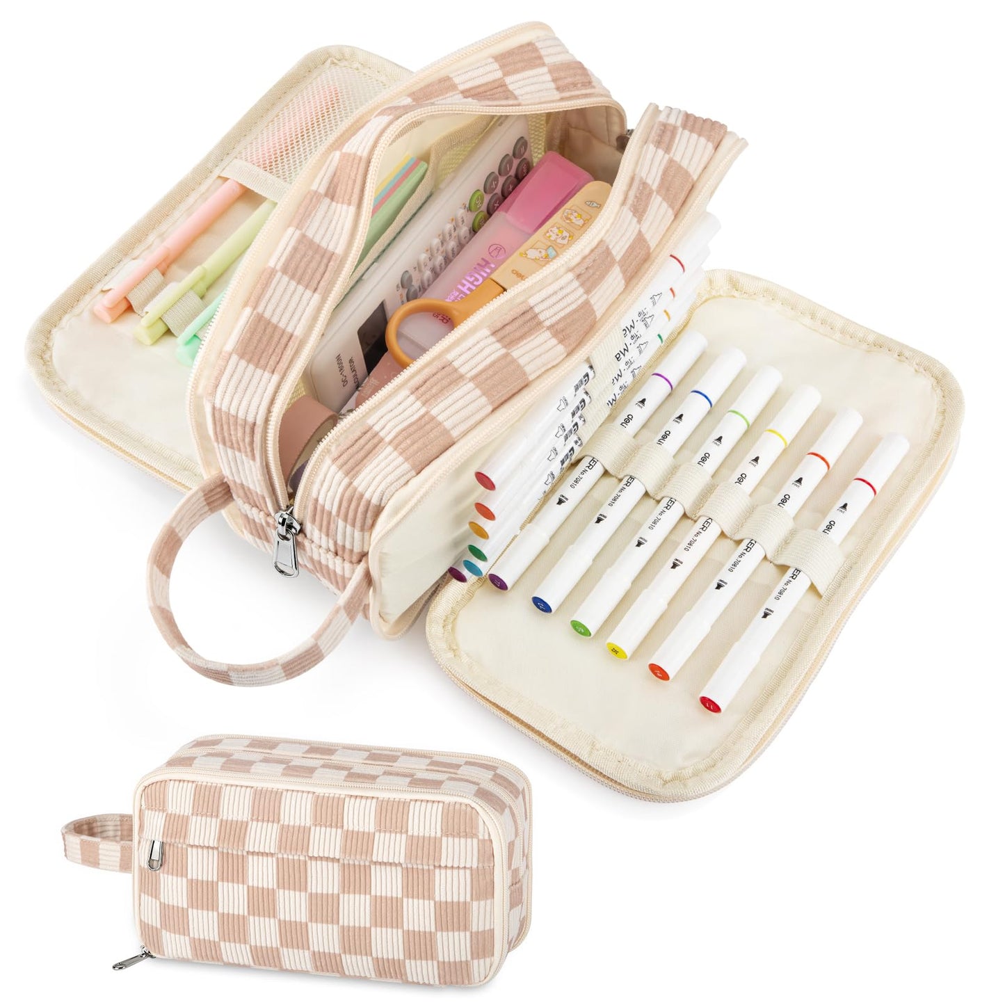 Cute Big Pencil Case Pouch Bag with Handle for Teen Girls Boy Gift
