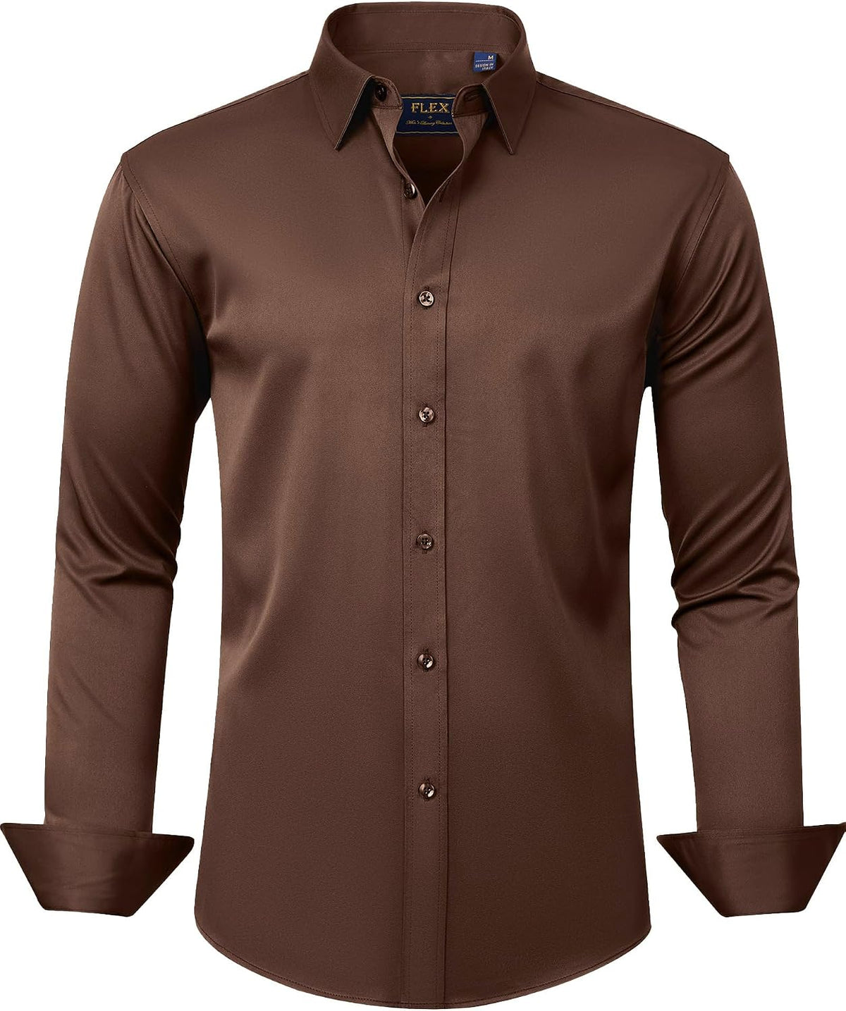 J.VER Men's Dress Shirts Solid Long Sleeve Stretch Wrinkle-Free Formal Shirt Business Casual Button Down Shirts