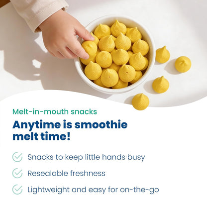 Amara Smoothie Melts - Mango Carrot - Organic Baby Snacks w/ Fruits & Veggies - Plant Based Yogurt Melts - Healthy Toddler Snack - Activity Book Included - Enjoy From 10+ Mos - 6 Resealable Bags