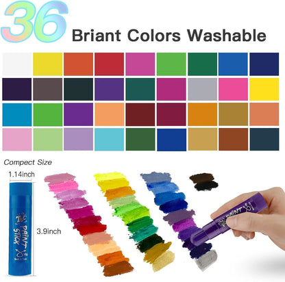 TBC The Best Crafts Paint Sticks for Kids Ages 2-8, 12 Classic Colors