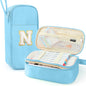 Cute Large Pencil Case Pouch,Personalized Initial Pencil Bag for Girls Boy