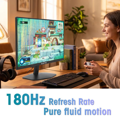 Sceptre New 22-Inch Gaming Monitor, FHD 1080p, Up to 144Hz, HDMI, DisplayPort, Built-in Speakers, Machine Black (E225W-FW144 Series, 2026)