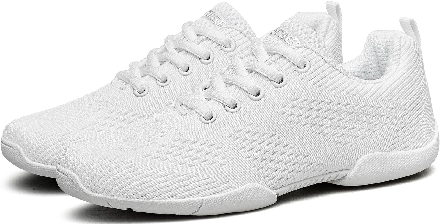 BAXINIER Girls White Cheerleading Shoes