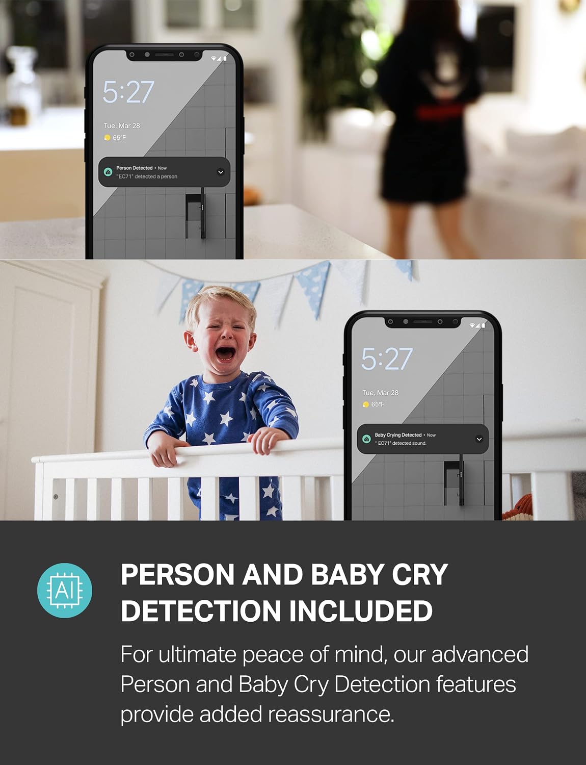 Kasa 1080p Indoor Pan/Tilt Wired Security Camera, Baby & Pet Monitor, EC71