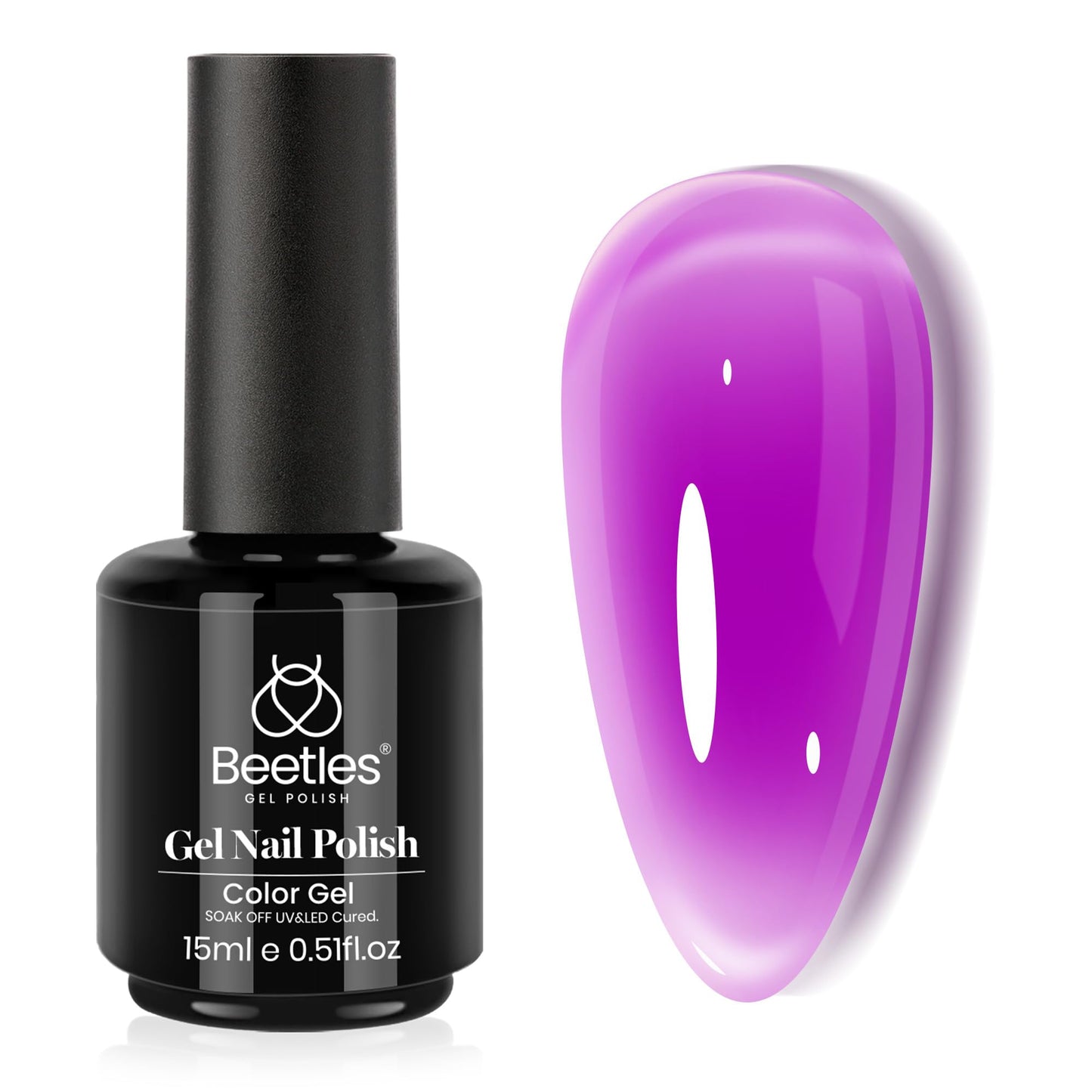 Beetles Purple Gel Nail Polish, 1 Pcs 15ml Purple Gel Polish