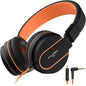 AILIHEN I35 Kids Headphones for School with Mic, 93dB Safe Volume, Orange
