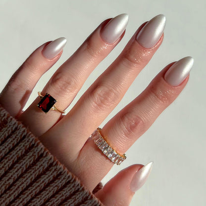 Glamnetic Press On Nails - Short Almond, Glossy Fake Nails 24 Pc Full Kit