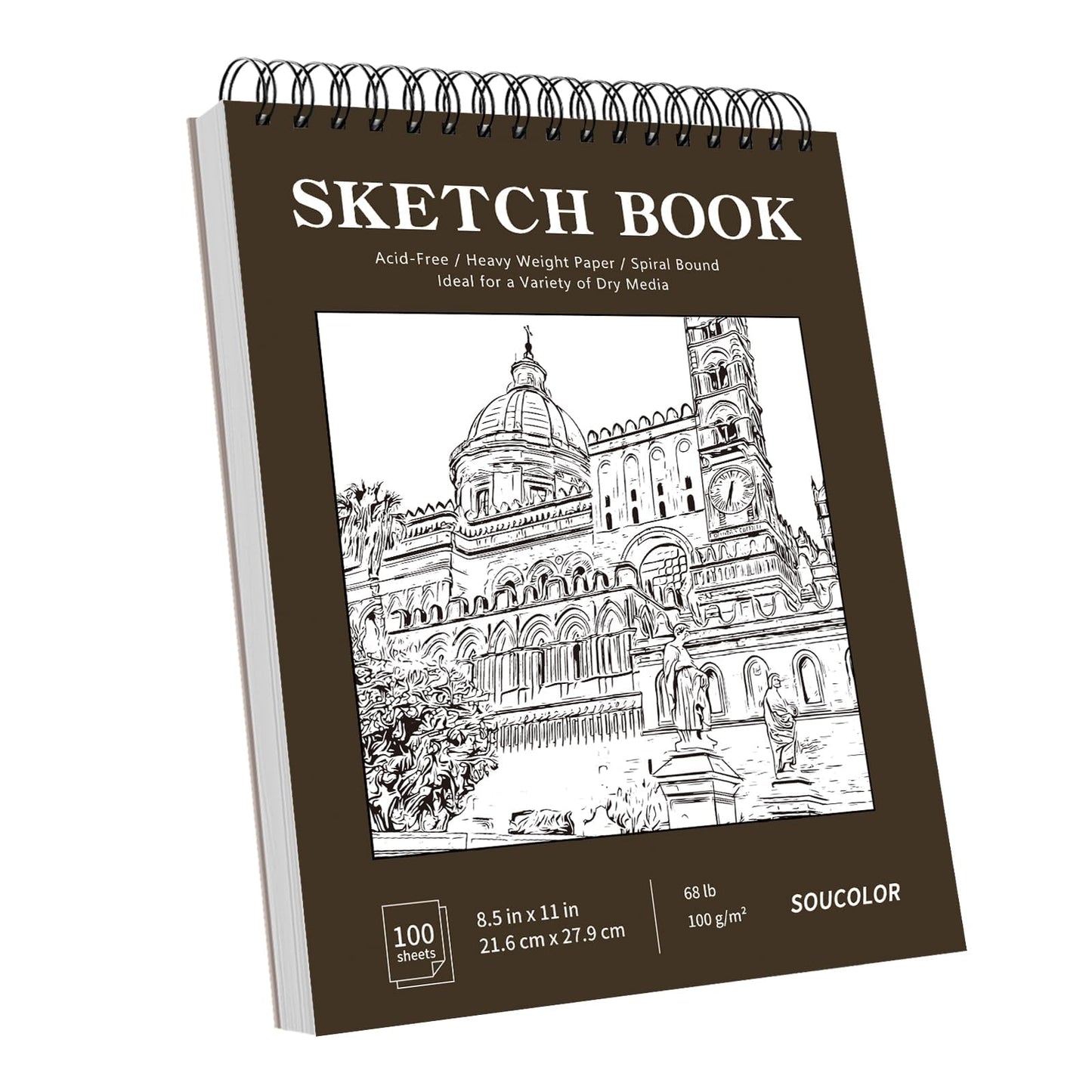 Soucolor Sketch Book 9" x 12", 100 Sheets Kids Art Sketchbook Drawing Pad