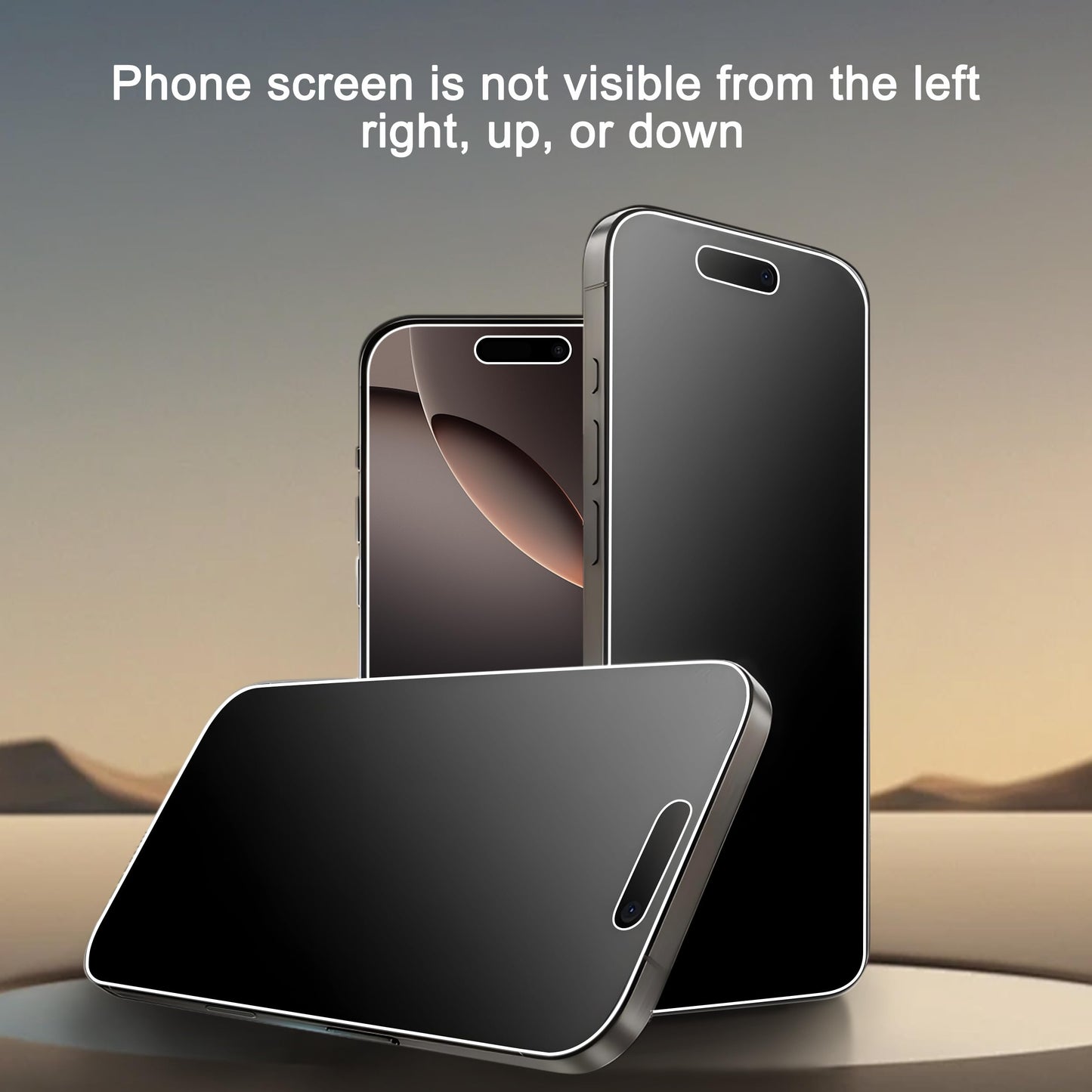 Ailun 3 Pack Privacy Screen Protector for iPhone 16 Pro Max, Tempered Glass