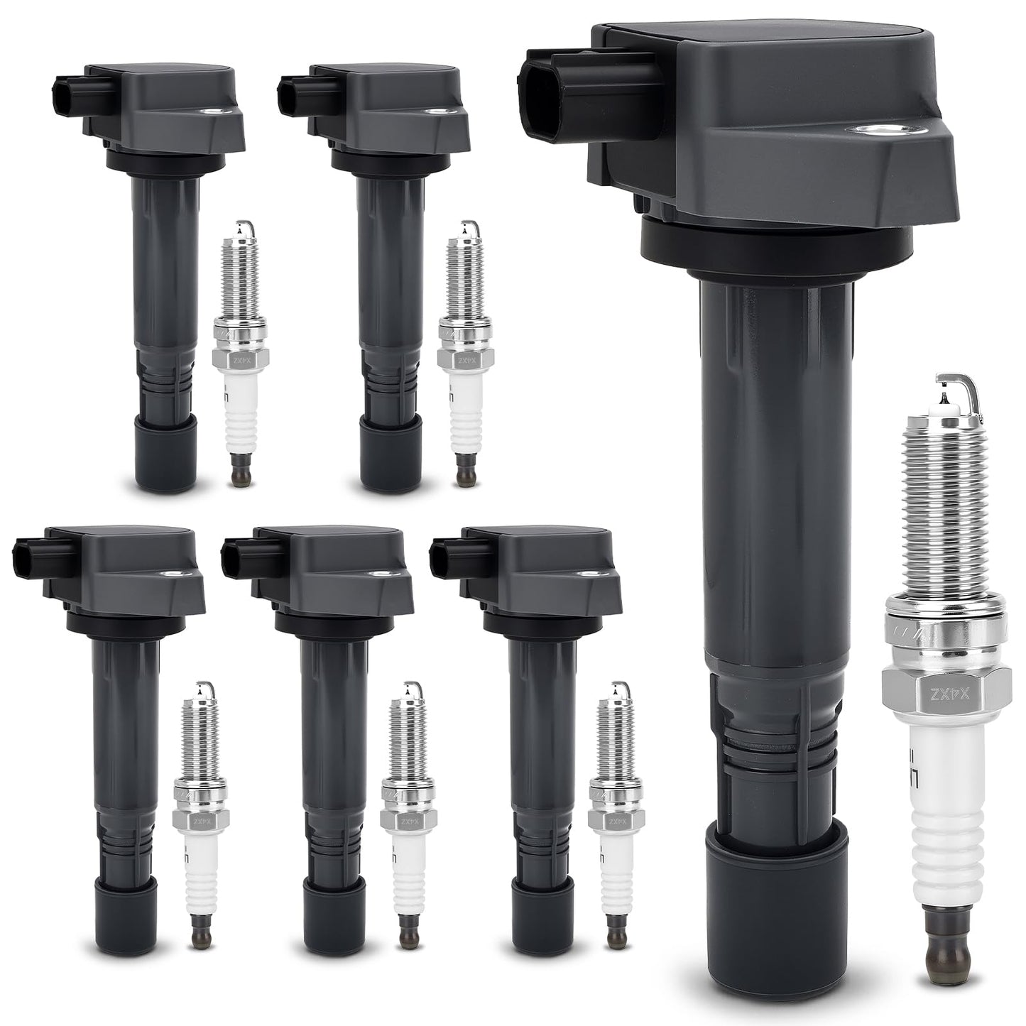 UF667 Ignition Coil & ILZFR6D11 Double Iridium Spark Plug for BMW 2.5-6.0L
