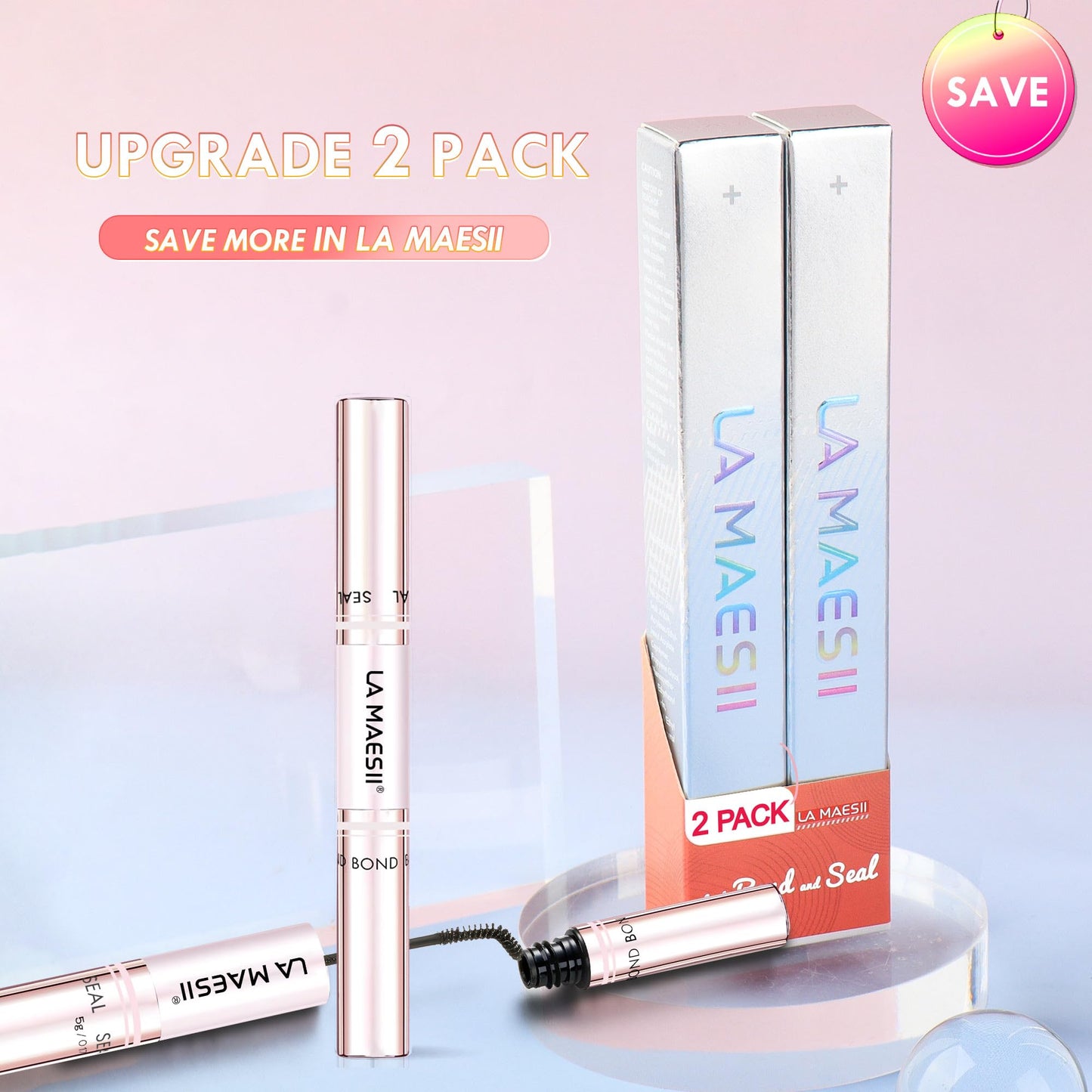 LA MAESII Lash Bond&Seal Remover Kit 3 in 1,Lash Cluster Glue Waterproof