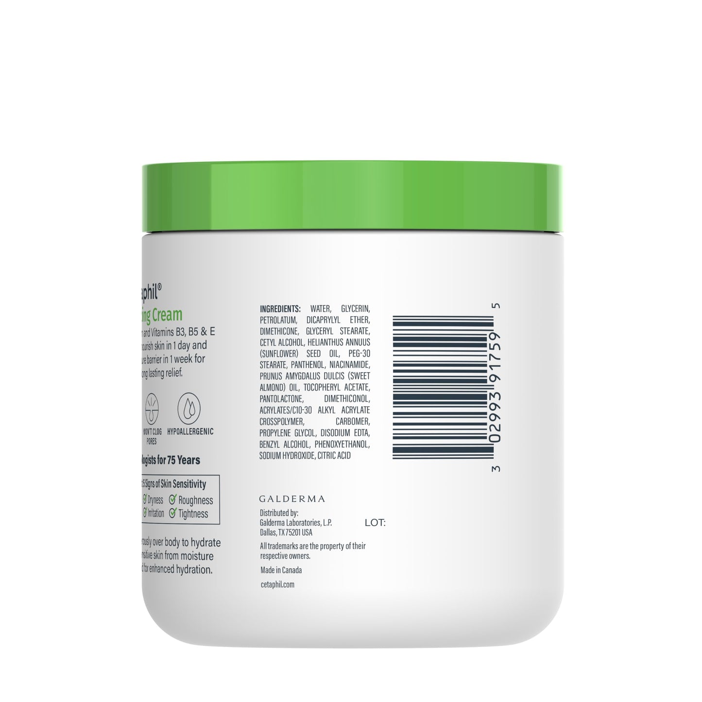 Cetaphil Moisturizing Cream Sensitive Skin, Fragrance Free, 3oz, 3ct