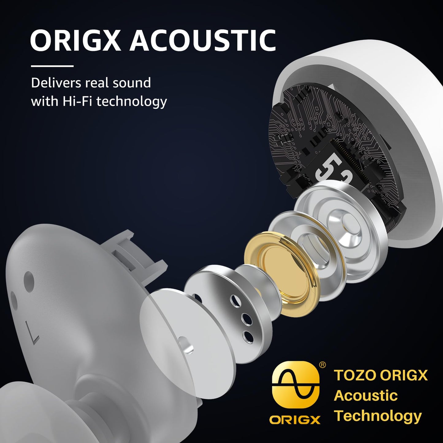 TOZO A1 Wireless Earbuds Bluetooth 5.3 Light Weight in Ear Headphones