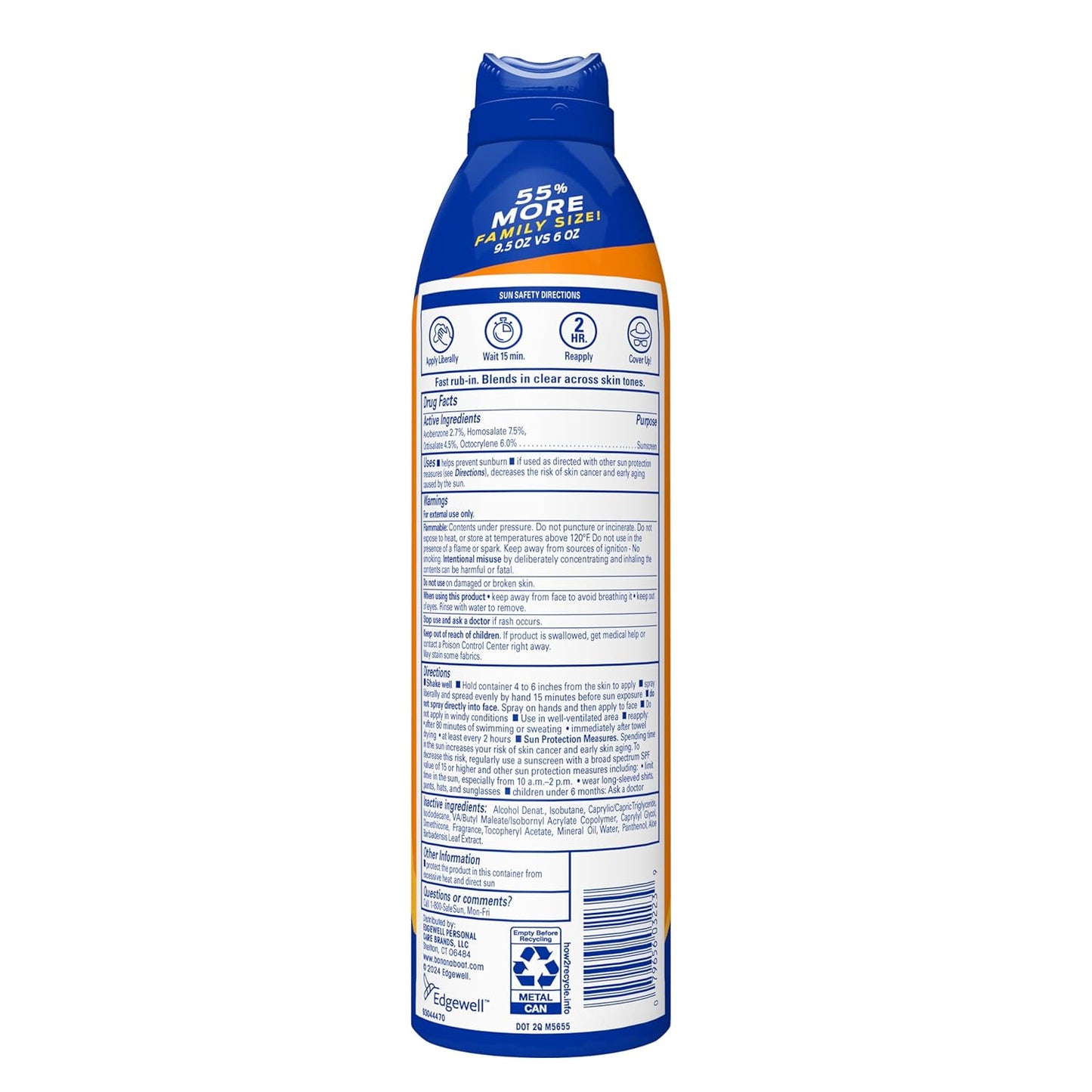 Banana Boat Sport SPF 50 Sunscreen Spray, 6 oz (2 Pack)