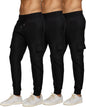 PURE CHAMP Sweatpants for Men 3 Pack Fleece Athletic Workout Joggers Mens Sweatpants with Zipper Pockets Size S-3XL