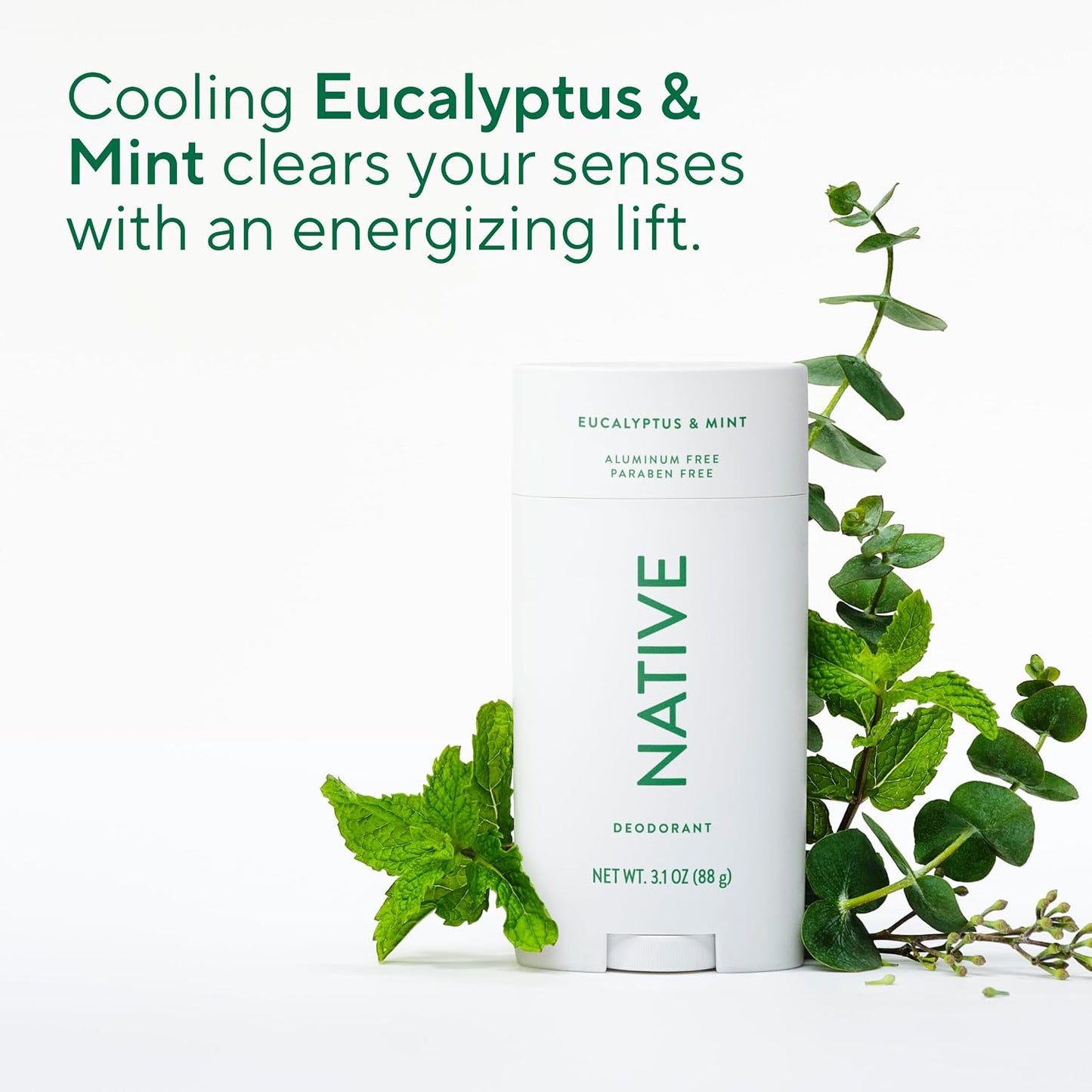 Native Aluminum Free Deodorant, Ocean & Timber, Large Size Stick, 72 Hour Odor Control, for Women & Men, Contains Naturally Derived Ingredients, 3.1 oz