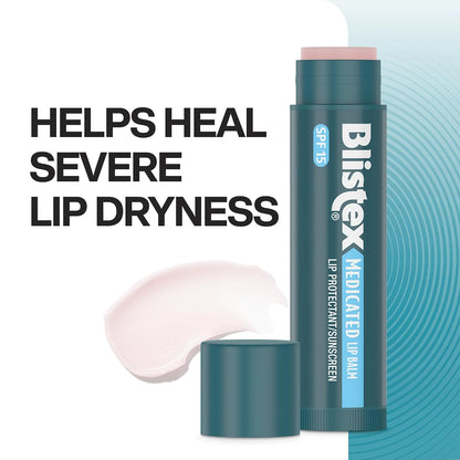 Blistex Medicated Lip Balm SPF 15, 24 Hr Moisture, 0.15 oz, 3 Count