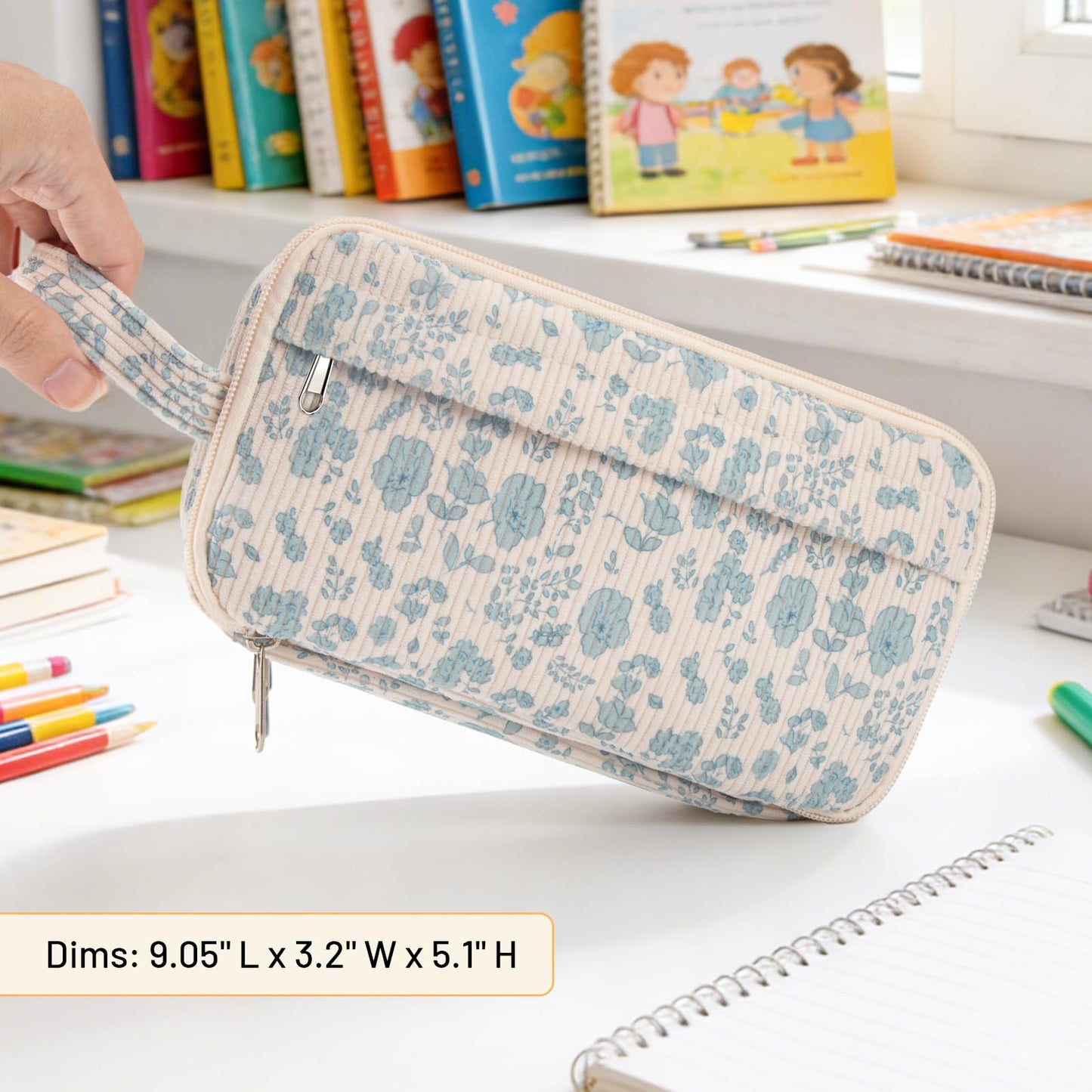Cute Big Pencil Case Pouch Bag with Handle for Teen Girls Boy Gift