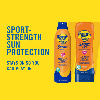 Banana Boat Sport SPF 50 Sunscreen Spray, 6 oz (2 Pack)