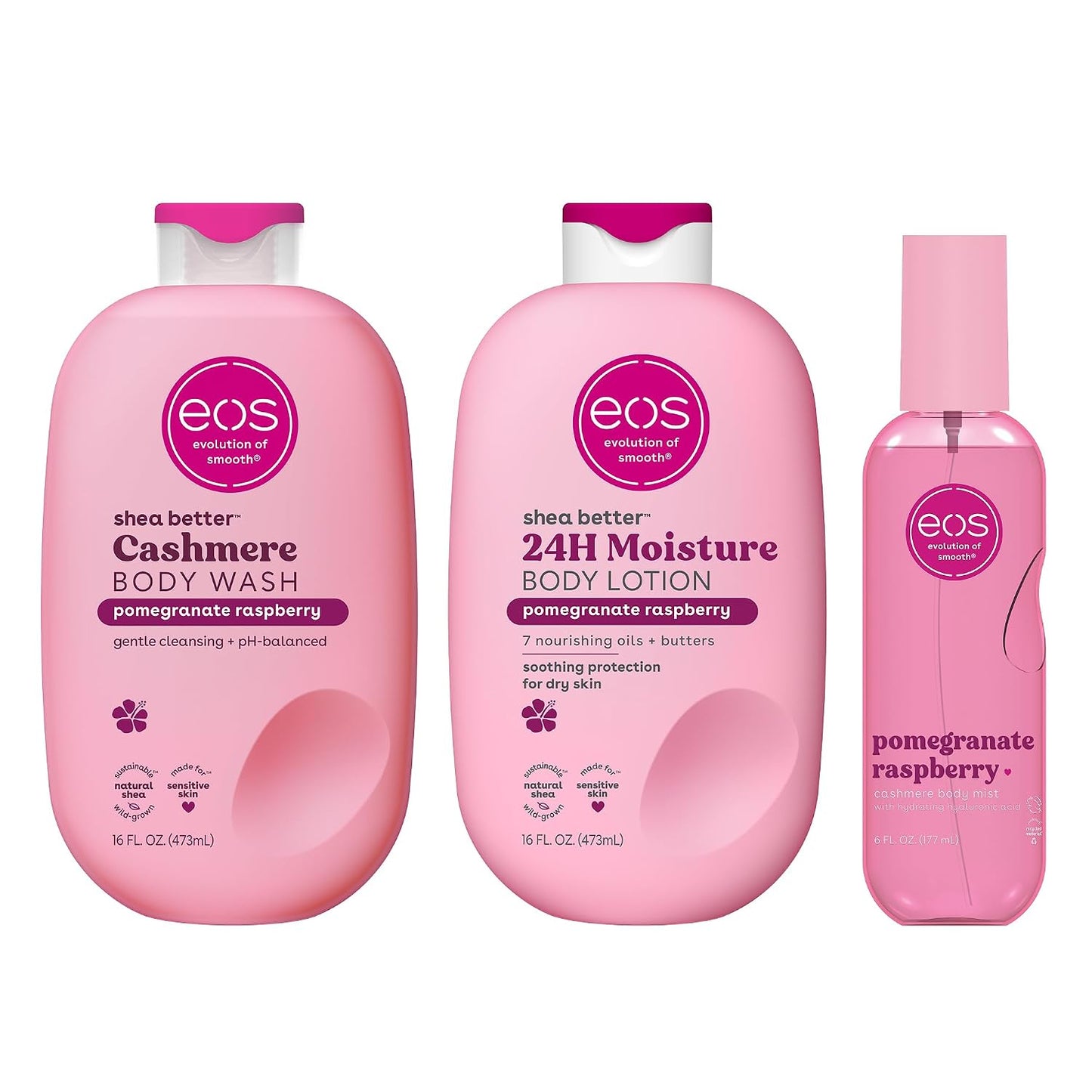 eos Shea Better 24H Moisture Body Lotion- Jasmine Peach, 16 fl oz