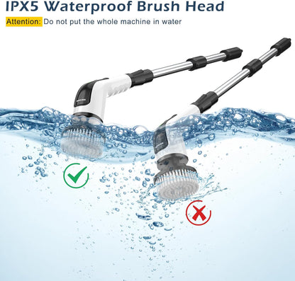 Electric Spin Scrubber, Power Shower Cleaning Brush with Long Handle