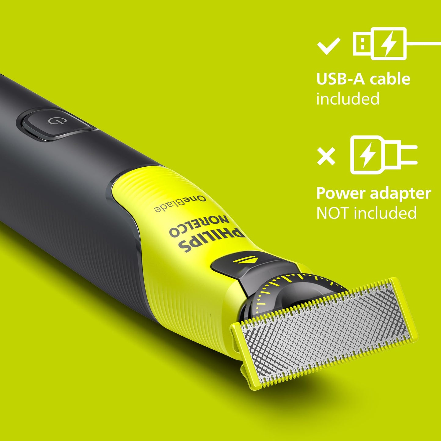 Norelco Philips OneBlade 360 Hybrid Face Trimmer and Shaver, 5 Length Comb