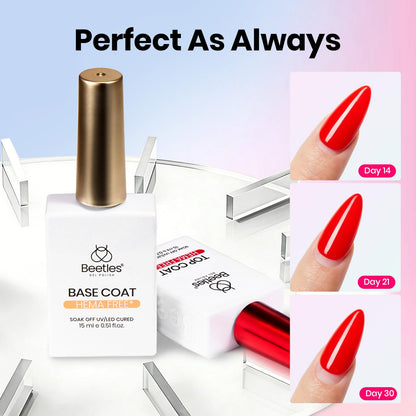 Beetles 2 Pcs 15ml No Wipe Gel Top Coat and Base Coat Set