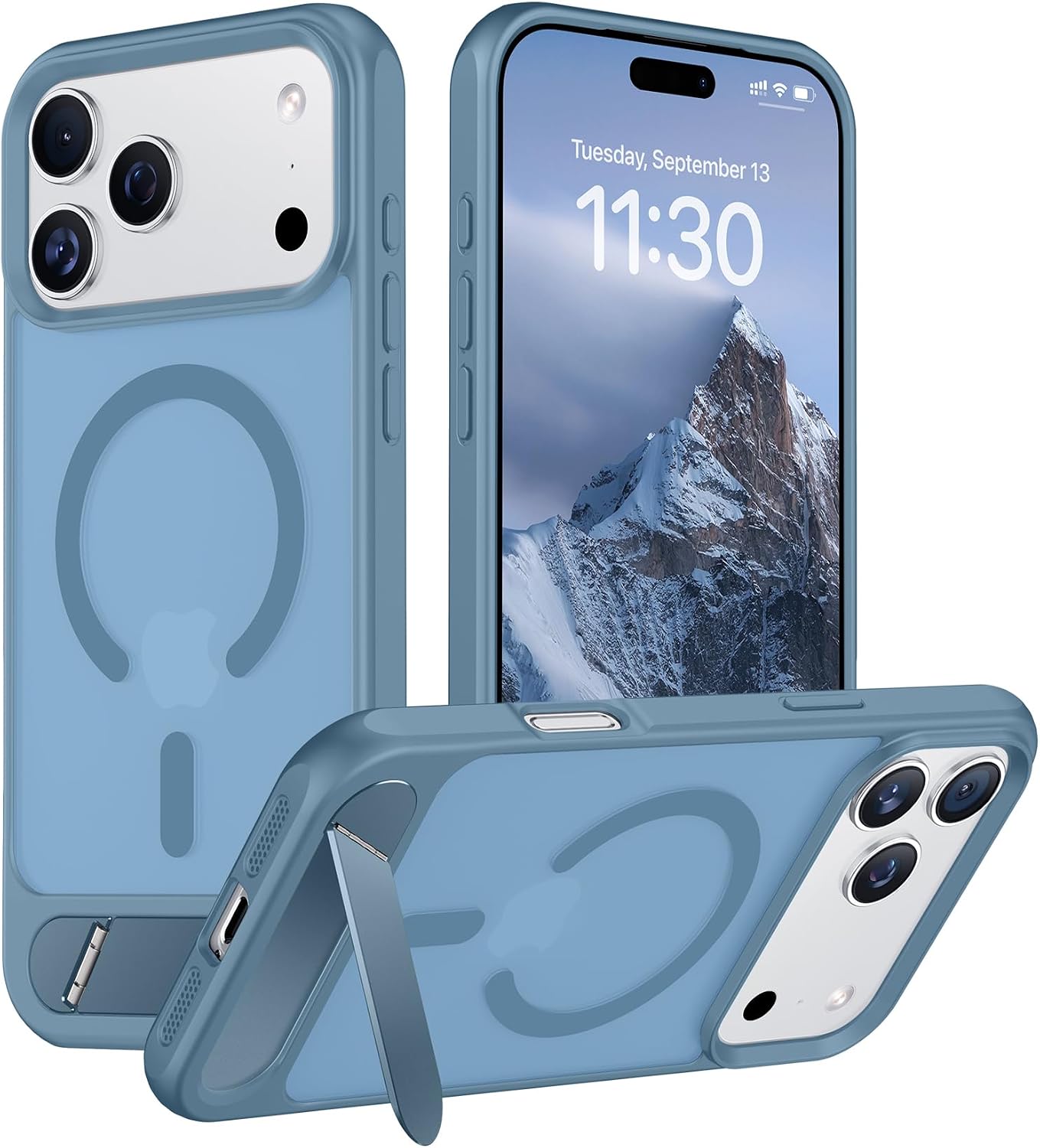 Magnetic Compatible with iPhone 14 Pro Max Case, [Built-in Invisible Kickstand][Compatible with MagSafe] [Military Grade Shockproof] Slim Translucent Matte Phone Case for iPhone 14 Pro Max 6.7"