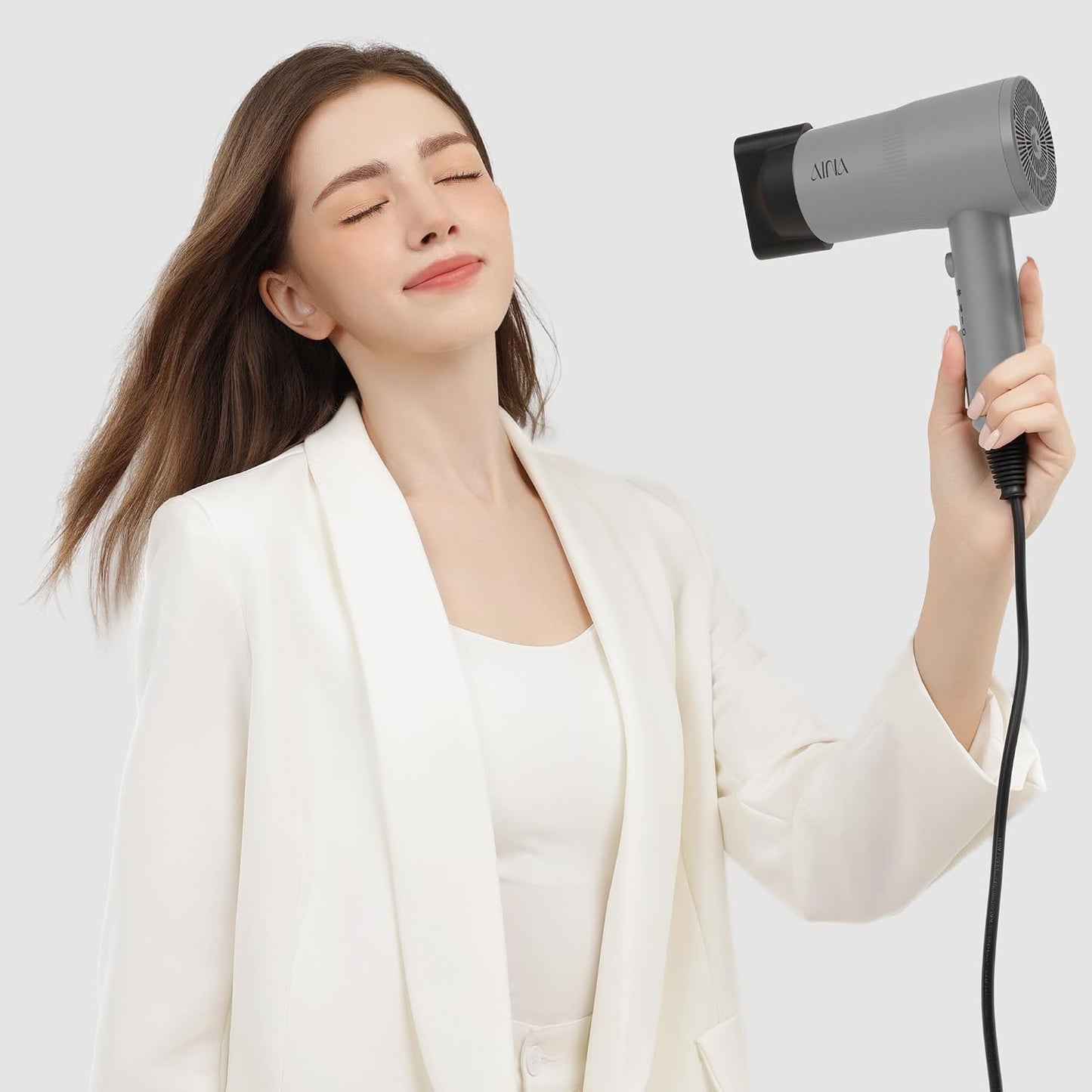 AINA Diffuser Hair Dryer Full-Featured Blow Dryer 110V/1600W(Ash Grey)