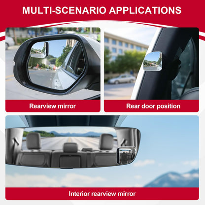 LivTee Blind Spot Mirror, 2" Round HD Glass Frameless Convex Rear View Mirrors Exterior Accessories with Wide Angle Adjustable Stick for Car SUV and Trucks, Pack of 2