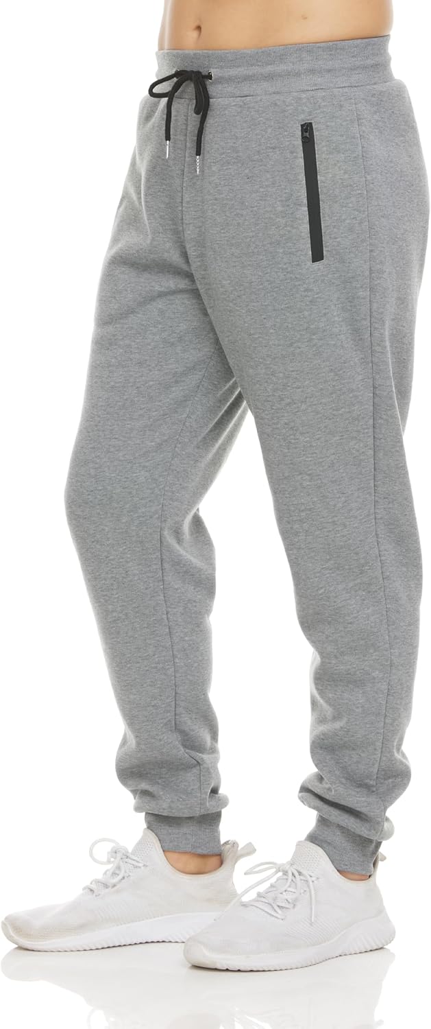 PURE CHAMP Sweatpants for Men 3 Pack Fleece Athletic Workout Joggers Mens Sweatpants with Zipper Pockets Size S-3XL