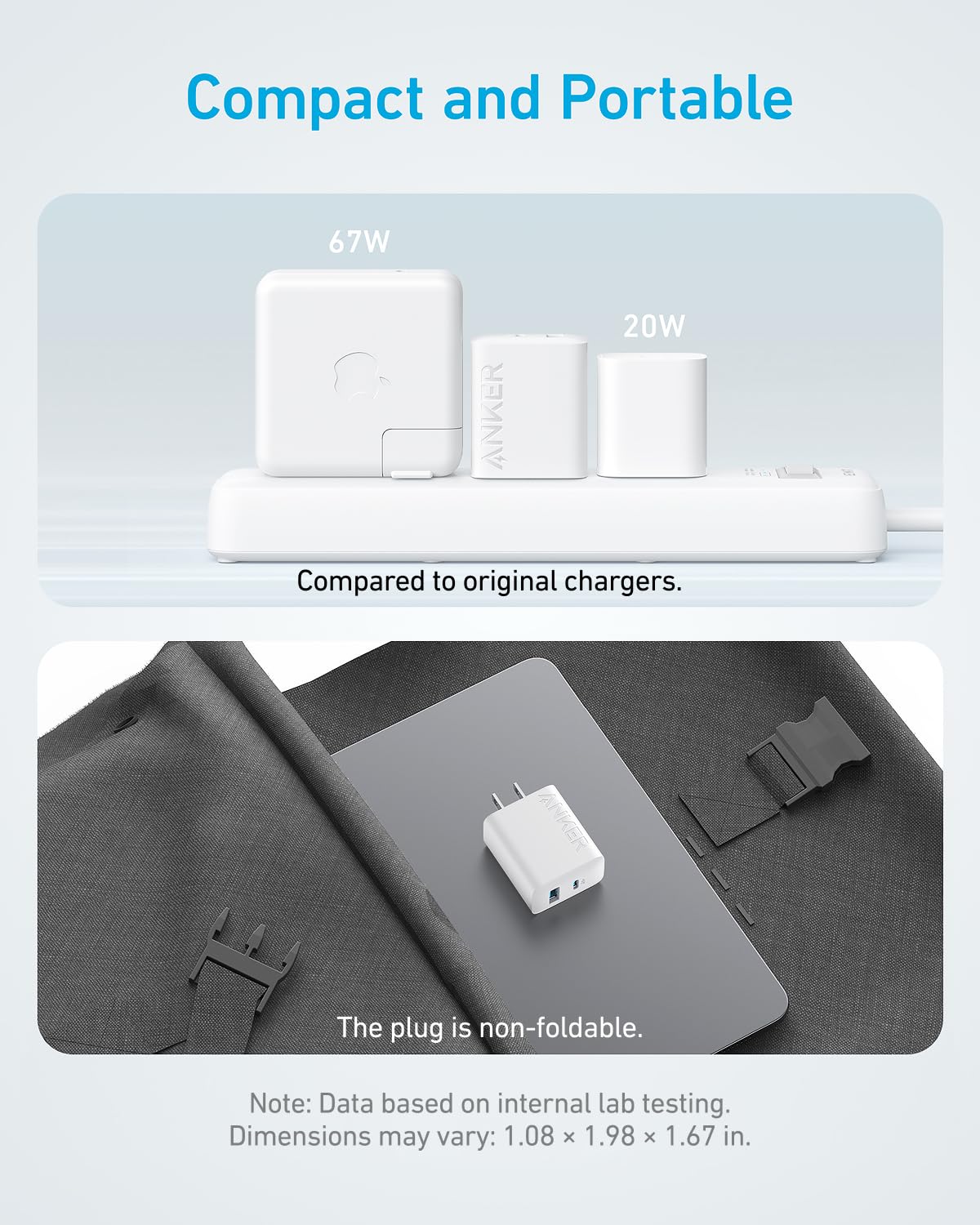 Anker Phone Charger, 20W USB C Charger Block, Type C Charger Fast Charging