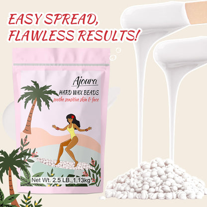 Ajoura 1 lb Hard Wax Beads for Hair Removal, Chamomile Wax Beans, Blue