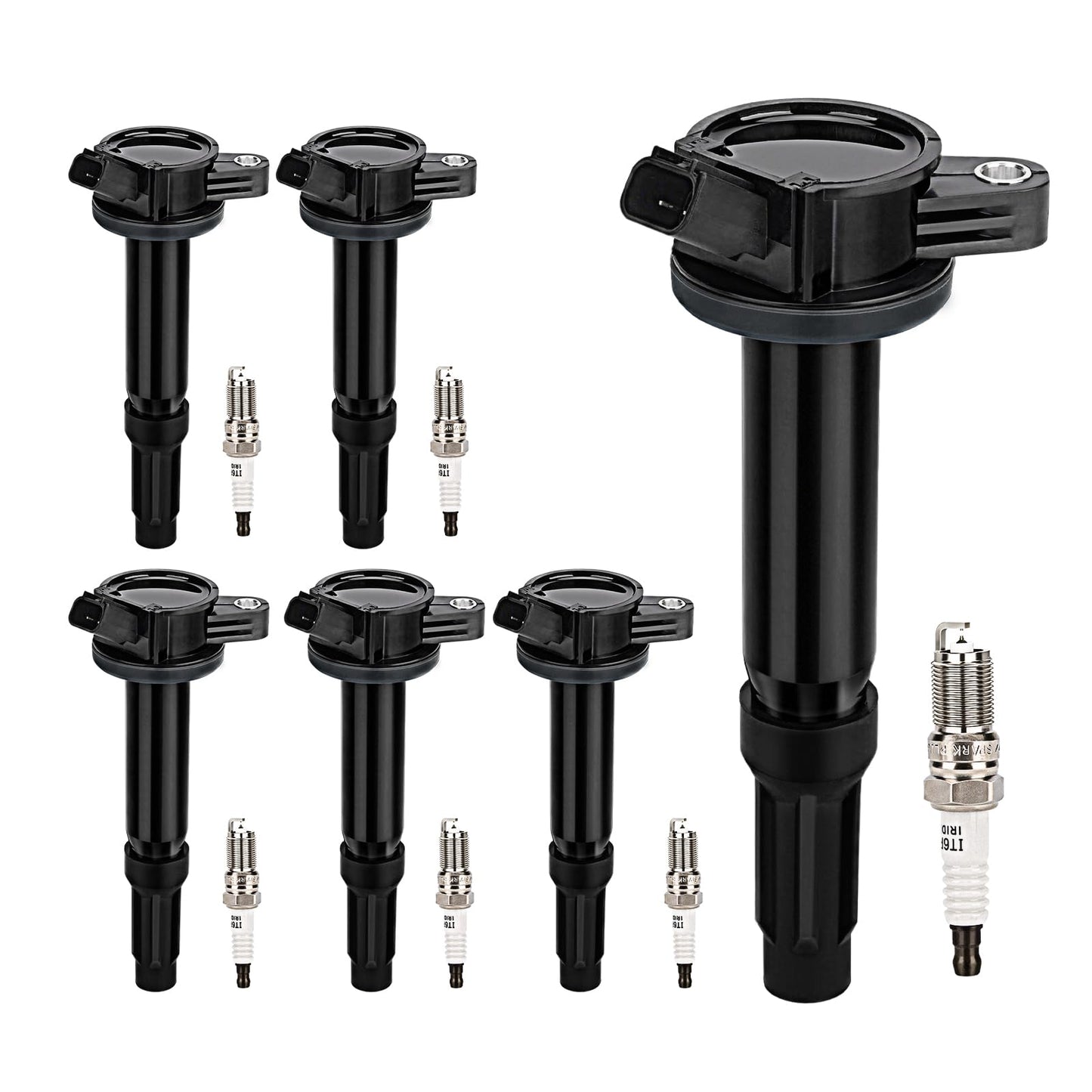 UF667 Ignition Coil & ILZFR6D11 Double Iridium Spark Plug for BMW 2.5-6.0L