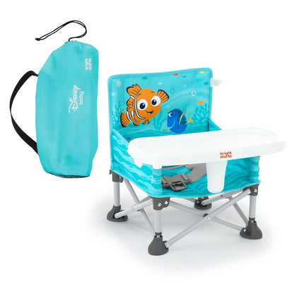 Bright Starts Pop 'N Sit Portable Booster, Indoor/Outdoor Use, Floor Seat with Feeding Tray, Teal, 6 Mos - 3 Yrs