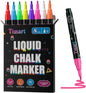 Timart Fine Tip Chalk Markers, Liquid Chalk Pens-8 Pack, 1mm Point