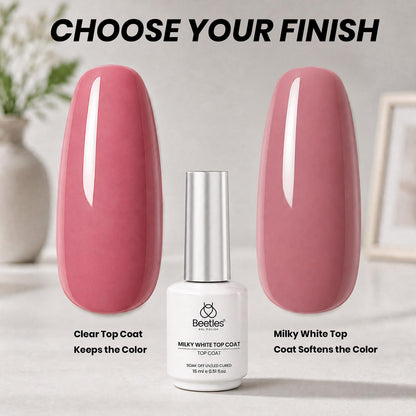 Beetles 2 Pcs 15ml No Wipe Gel Top Coat and Base Coat Set