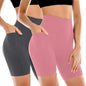 Leafigure 2 Pack Womens Biker Shorts with Pockets 6"