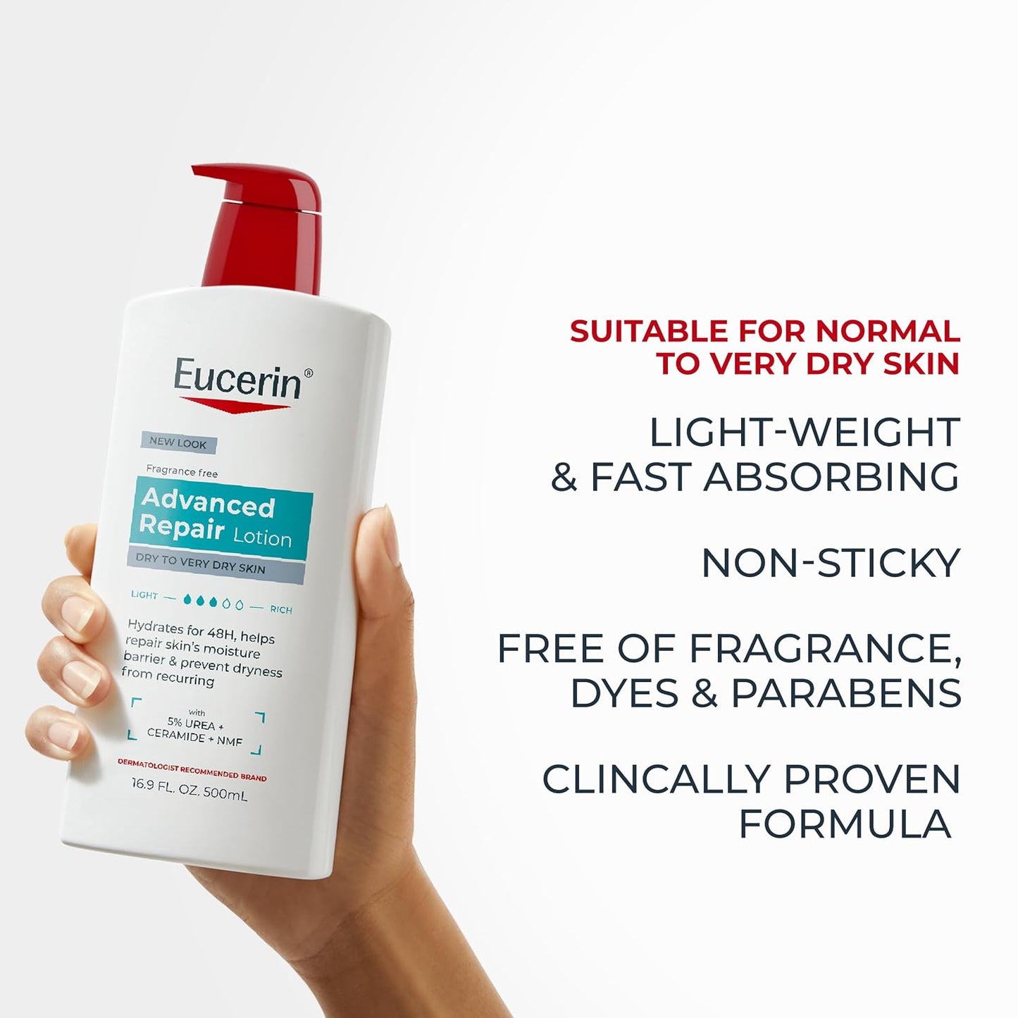 Eucerin Advanced Repair Lotion, Urea Enriched, 16.9 FL OZ