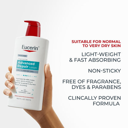 Eucerin Advanced Repair Lotion, Urea Enriched, 16.9 FL OZ