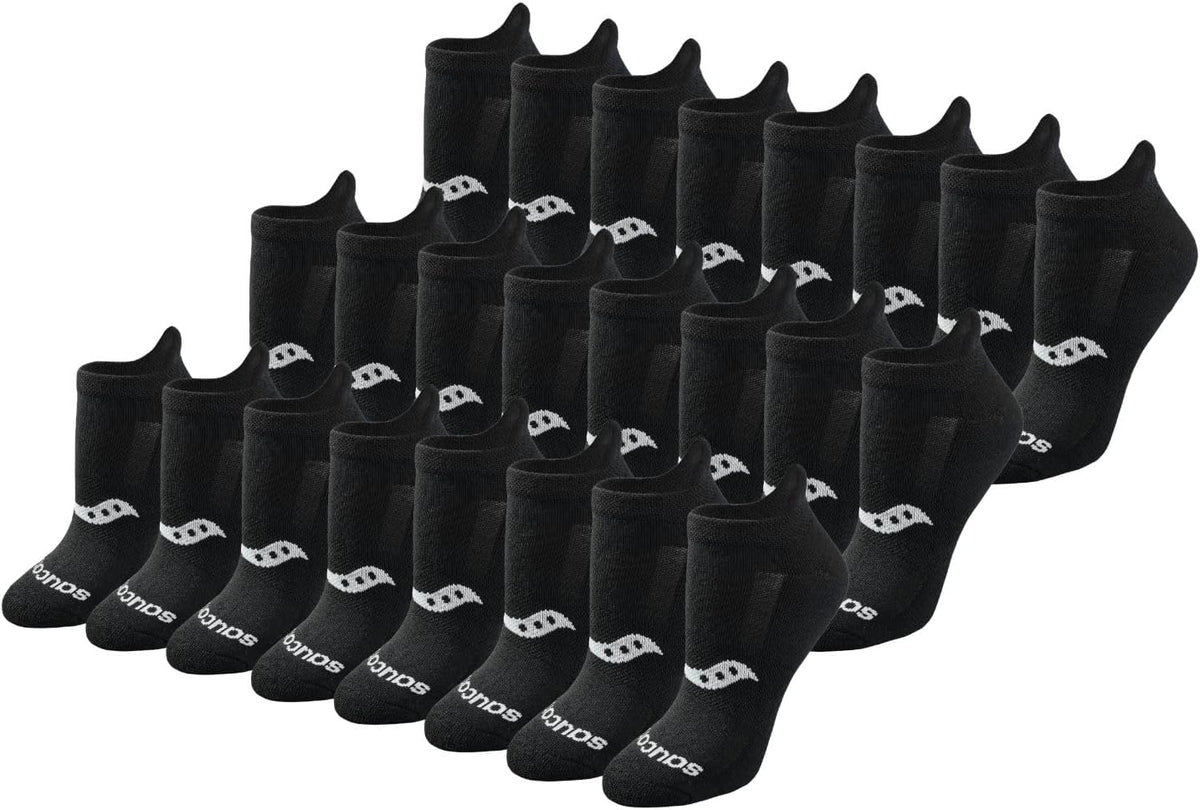 Saucony Women's RunDry Performance Heel Tab Athletic Socks, Available in S-L (8, 16, 24 Pairs)