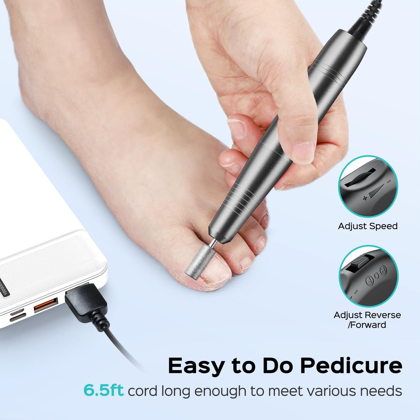 COSLUS C40 Electric Nail Drill Professional, Precise Dial Speed Control