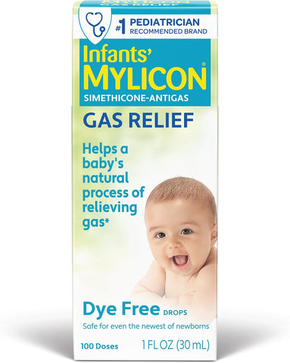MYLICON Gas Relief Drops for Infants and Babies, Dye Free Formula, 1 Fl Oz.