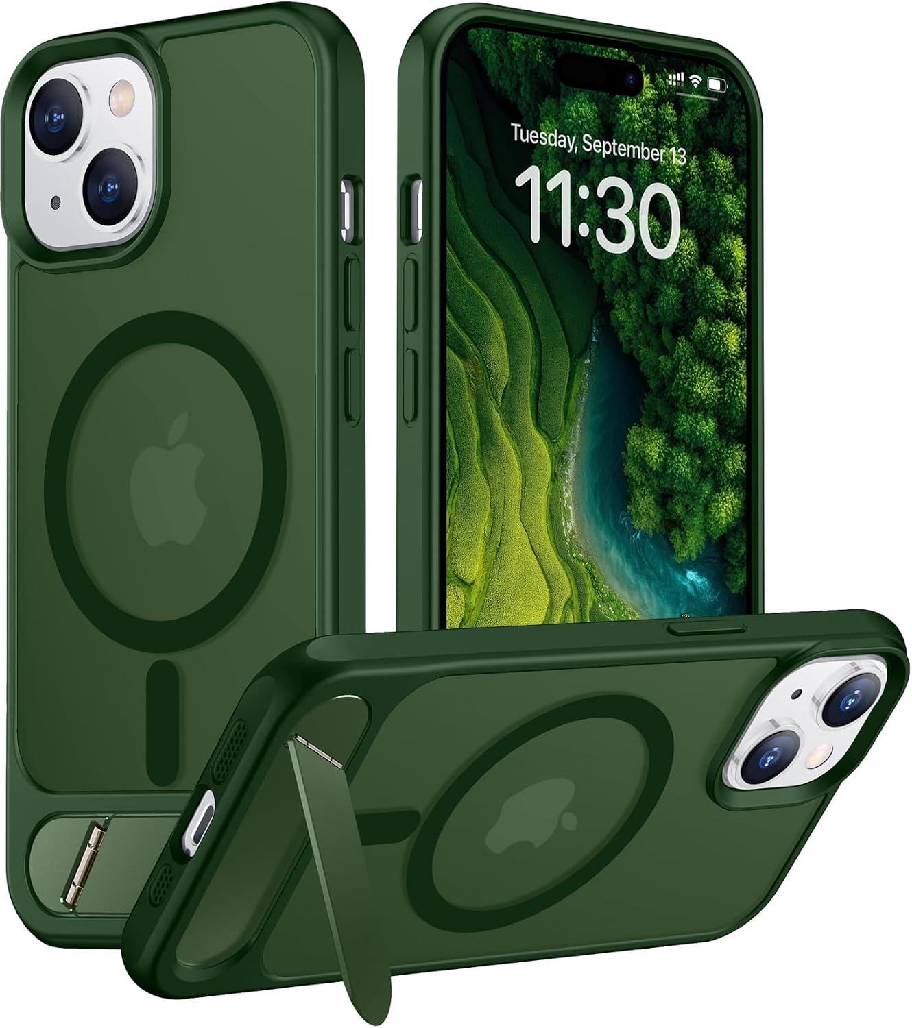 Magnetic Compatible with iPhone 14 Pro Max Case, [Built-in Invisible Kickstand][Compatible with MagSafe] [Military Grade Shockproof] Slim Translucent Matte Phone Case for iPhone 14 Pro Max 6.7"