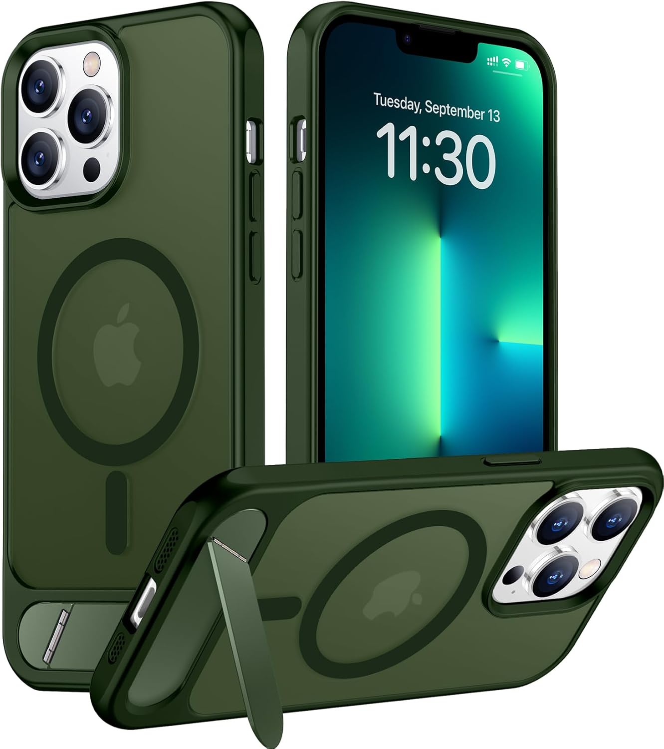 Magnetic Compatible with iPhone 14 Pro Max Case, [Built-in Invisible Kickstand][Compatible with MagSafe] [Military Grade Shockproof] Slim Translucent Matte Phone Case for iPhone 14 Pro Max 6.7"