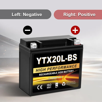 YTX14AH-BS 12V 12Ah Motorcycle Battery, 220CCA Rechargeable Maintenance Free Sealed AGM Battery, Powersport Replacement for ATV, UTV, Scooter